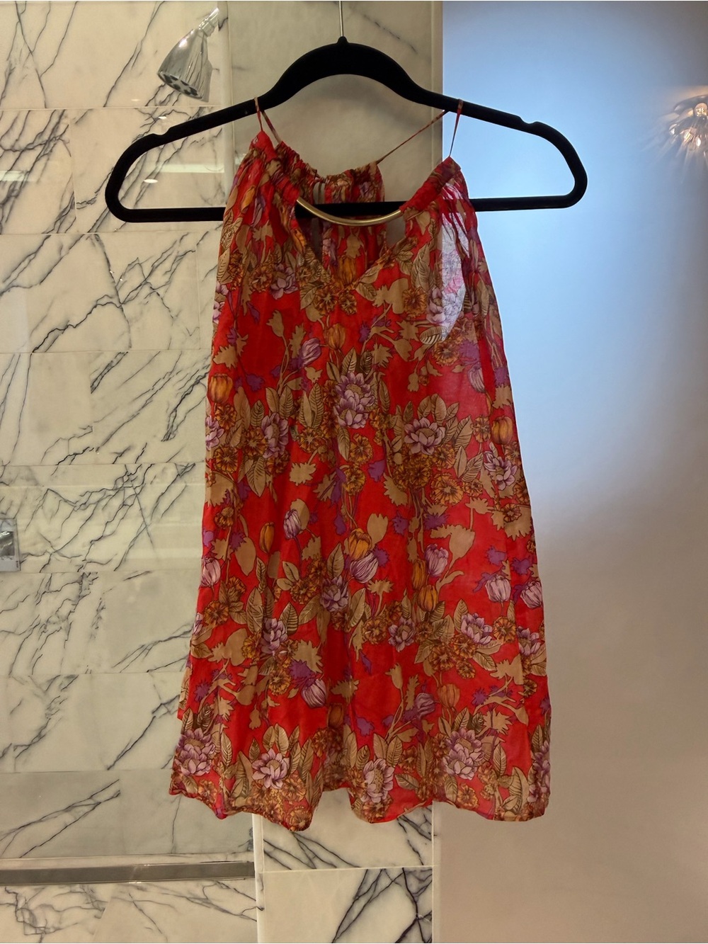 Zimmermann Red/ Orange Floral Halter Camisole
